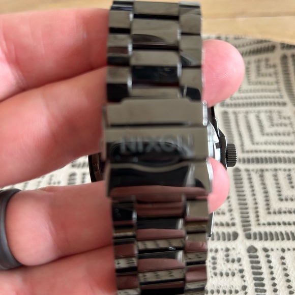 Nixon corporal stainless watch in gunmetal with orange accents. - Picture 3 of 6